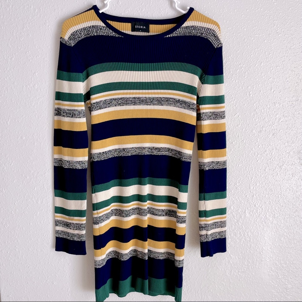 Storia Striped Ribbed Dress